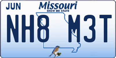 MO license plate NH8M3T