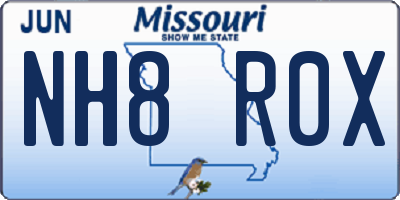 MO license plate NH8R0X