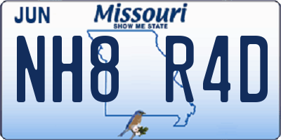 MO license plate NH8R4D