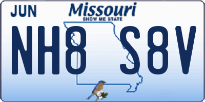 MO license plate NH8S8V