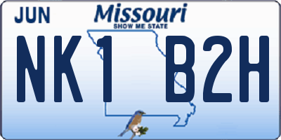 MO license plate NK1B2H