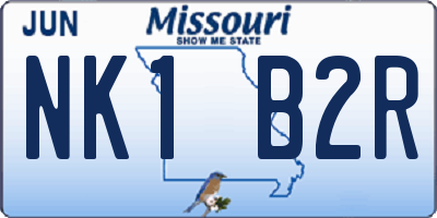 MO license plate NK1B2R