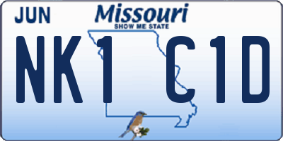 MO license plate NK1C1D