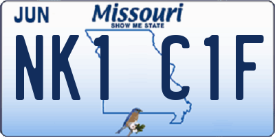 MO license plate NK1C1F