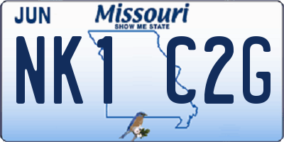 MO license plate NK1C2G