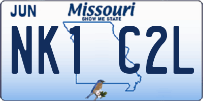 MO license plate NK1C2L