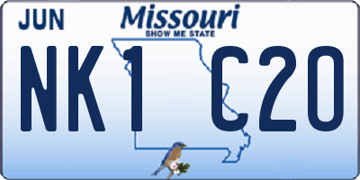 MO license plate NK1C2O