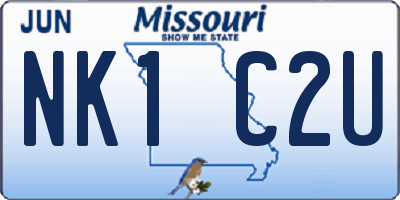 MO license plate NK1C2U