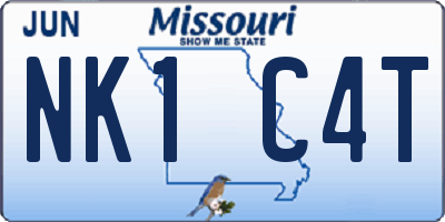 MO license plate NK1C4T