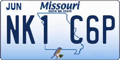 MO license plate NK1C6P