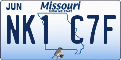 MO license plate NK1C7F