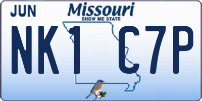 MO license plate NK1C7P