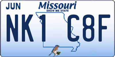 MO license plate NK1C8F