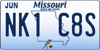 MO license plate NK1C8S