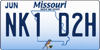 MO license plate NK1D2H