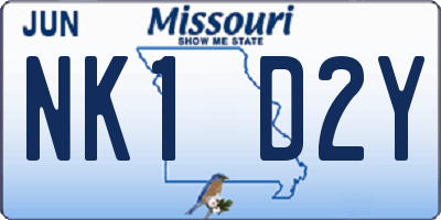 MO license plate NK1D2Y