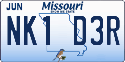 MO license plate NK1D3R