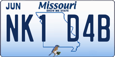 MO license plate NK1D4B