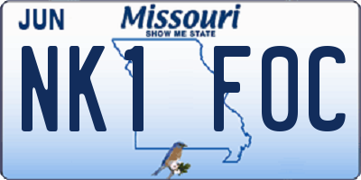 MO license plate NK1F0C