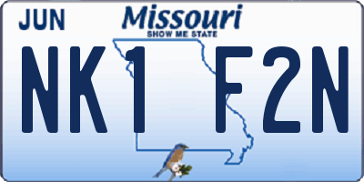 MO license plate NK1F2N