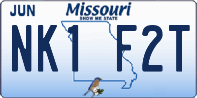 MO license plate NK1F2T