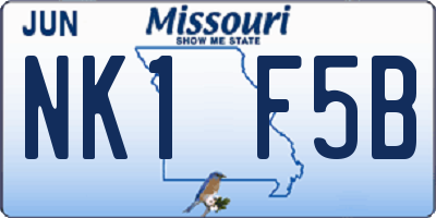 MO license plate NK1F5B