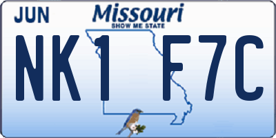 MO license plate NK1F7C