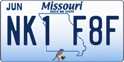 MO license plate NK1F8F