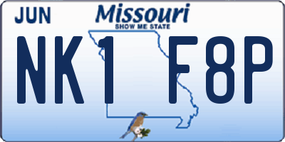 MO license plate NK1F8P
