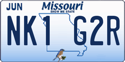 MO license plate NK1G2R