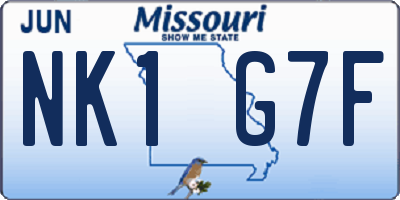 MO license plate NK1G7F