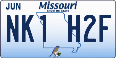 MO license plate NK1H2F