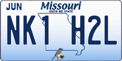 MO license plate NK1H2L