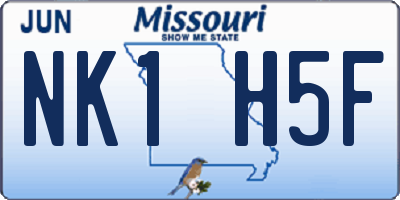 MO license plate NK1H5F