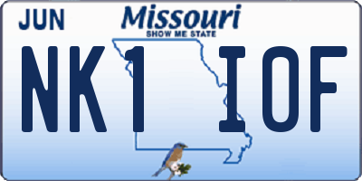 MO license plate NK1I0F