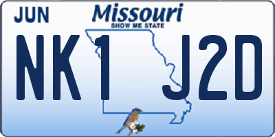 MO license plate NK1J2D