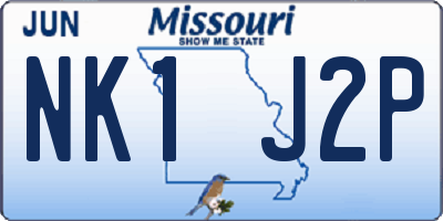 MO license plate NK1J2P