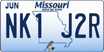MO license plate NK1J2R