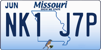 MO license plate NK1J7P