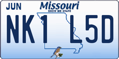 MO license plate NK1L5D