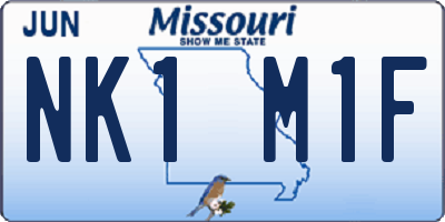 MO license plate NK1M1F