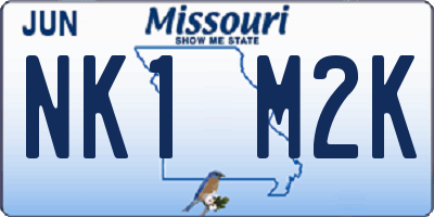 MO license plate NK1M2K