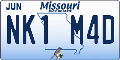 MO license plate NK1M4D