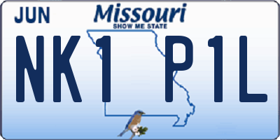 MO license plate NK1P1L
