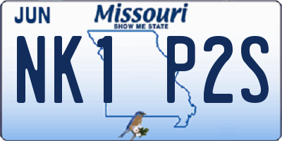 MO license plate NK1P2S