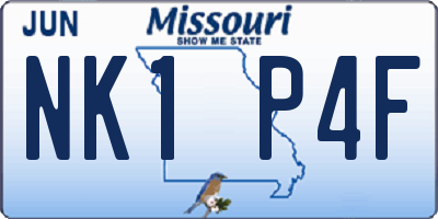MO license plate NK1P4F