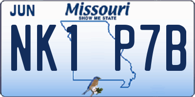 MO license plate NK1P7B