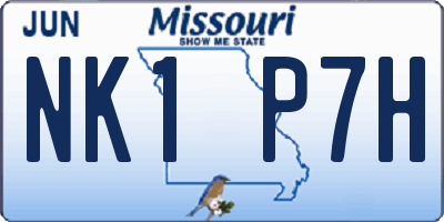 MO license plate NK1P7H