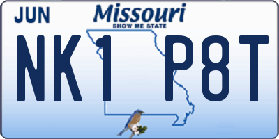 MO license plate NK1P8T