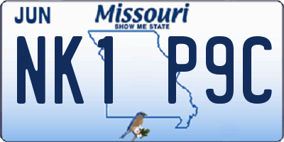 MO license plate NK1P9C